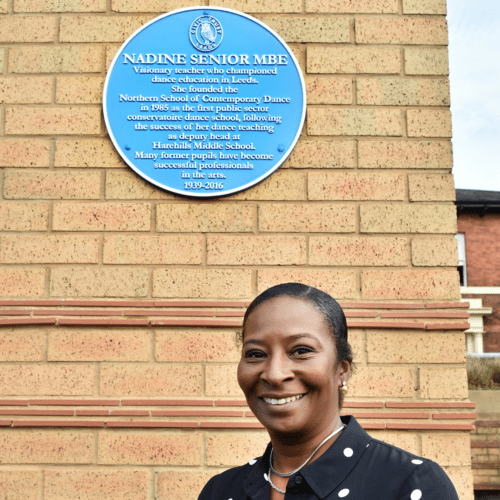 Leeds Civic Trust honours NSCD Founding Principal Nadine Senior MBE with blue plaque