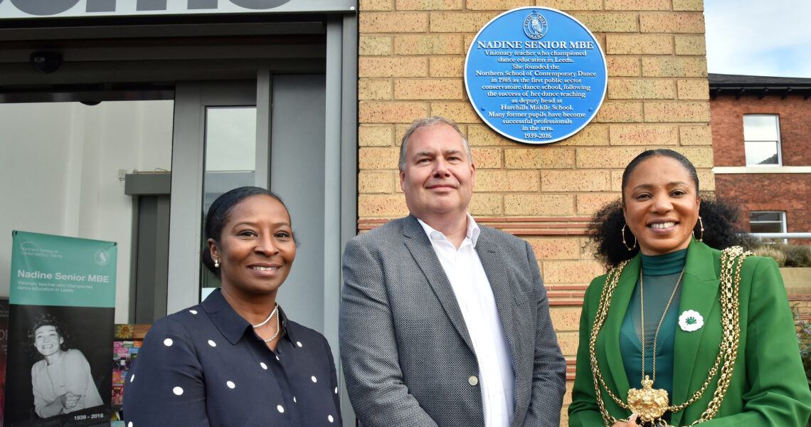 Leeds Civic Trust honours NSCD Founding Principal Nadine Senior MBE with blue plaque